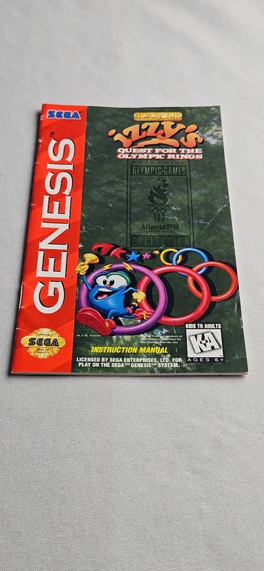 Izzy Quest Olympic Rings Sega Genesis AUTHENTIC Instruction Manual - NO GAME