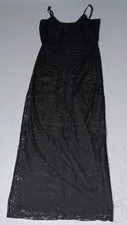 Glam Doll Maxi Lace Dress Womens Size Medium Black Sleeveless Babydoll...