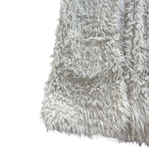Ashley 26International Women M Cream Faux Fur Fuzzy Hood Open Front Vest VJR0051 - Bild 9 von 16