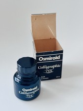Vintage Bottle of Osmiroid Black Calligraphic Ink in Original Box 28ml Unused