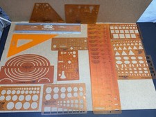 Vintage Drafting Electric Template Lot Koh-I-Noor Ellipse Stencils
