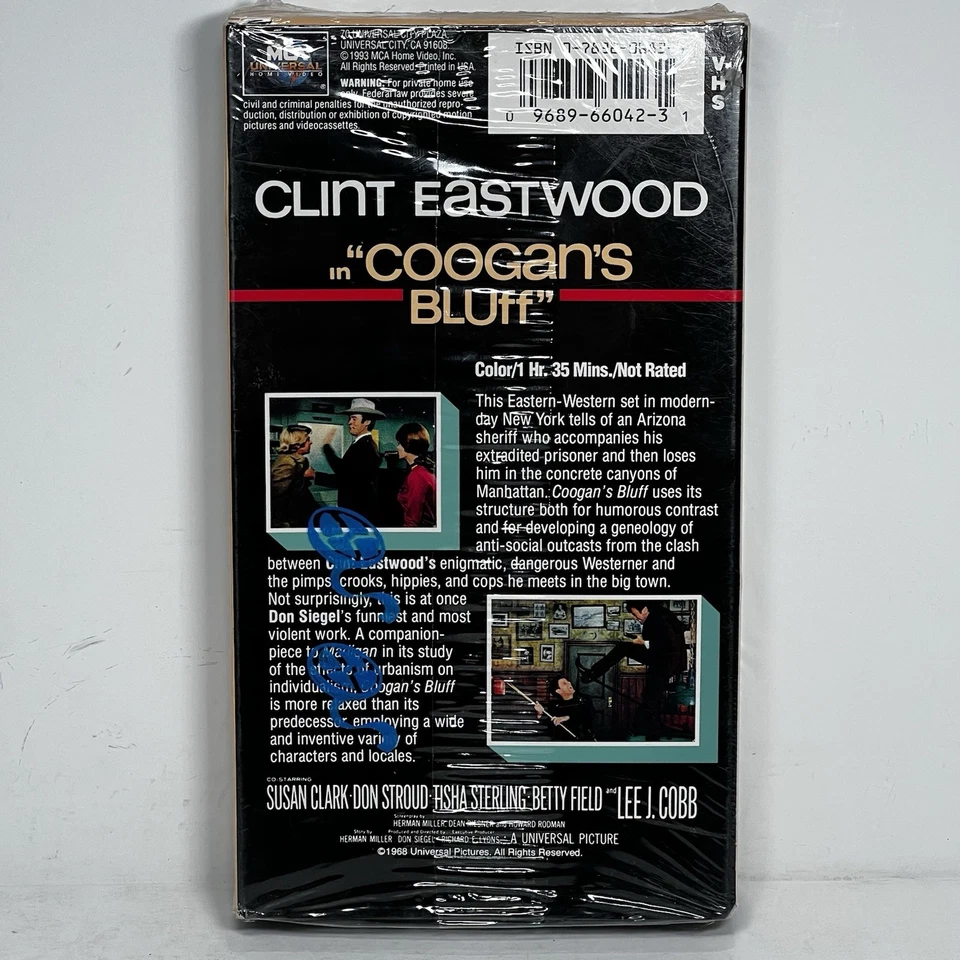Coogan’s Bluff VHS New Sealed Clint Eastwood - Image 2 of 4