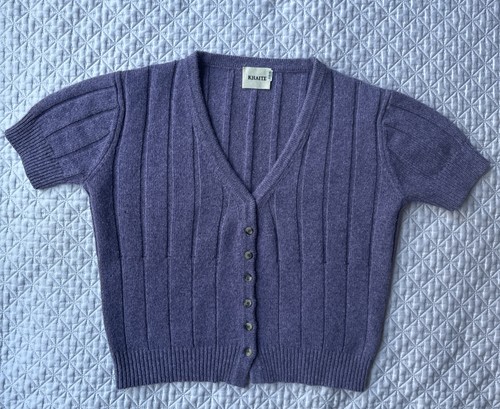 Khaite Purple Cashmere Cardigan Size Small
