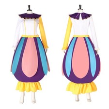 Mrs. Potts Cosplay Dress Costume Tops Skirt Hat Cap Halloween Carnival Party NEW