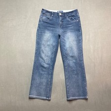 Democracy Ab Solution Jeans Womens 6 Blue Girlfriend Mid Rise Straight Stretch