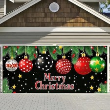 Christmas Garage Door Banner 6 x 13 ft Large Merry Christmas Garage Door Cove...
