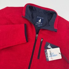 Johnnie O Kids Red Fleece Zip Up Jacket Boys Youth 12 West Coast Prep NWT
