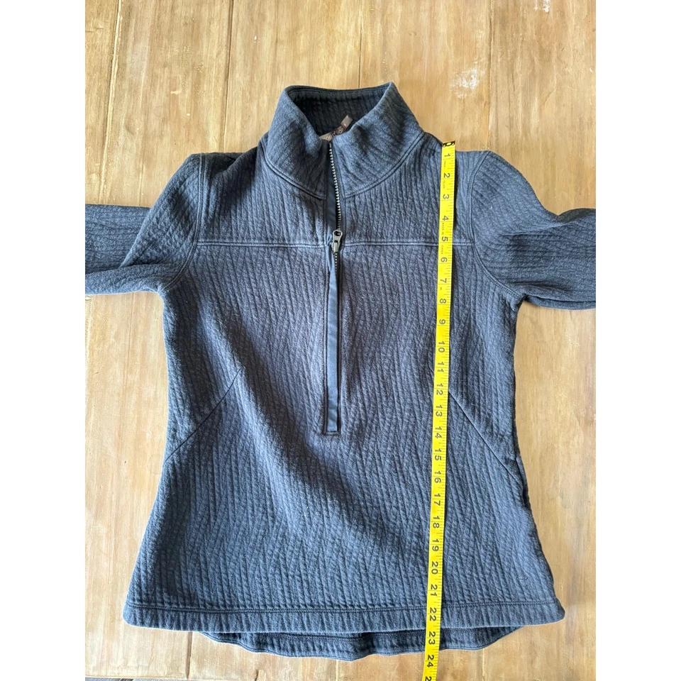 Crane & Lion Quilted Half Zip Pullover Gray Size 6 Cotton Blend Long Sleeve - Image 4 of 4