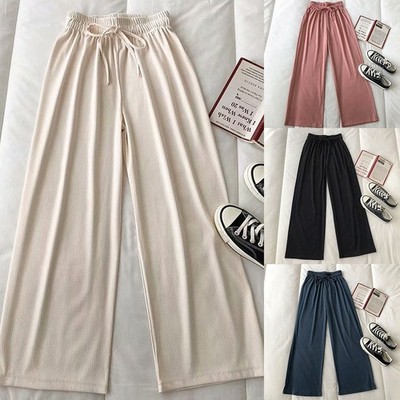Hose Pants Wide Leg Damen High Waist Loose Lounge Pants Atmungsaktiv