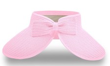 Women's Straw Sun Visor UPF 50 Wide Brim Roll Up Packable Ponytail Cap