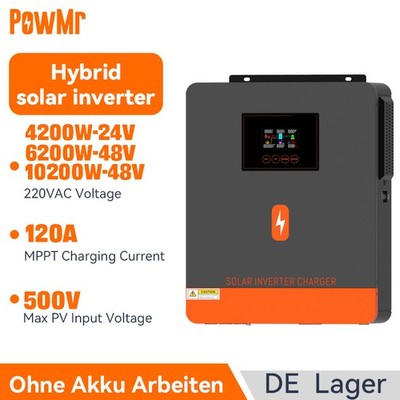 4200W 24V 6200W 10200W 48V Solar Inverter Sinus Hybrid Wechselrichter MPPT 120A