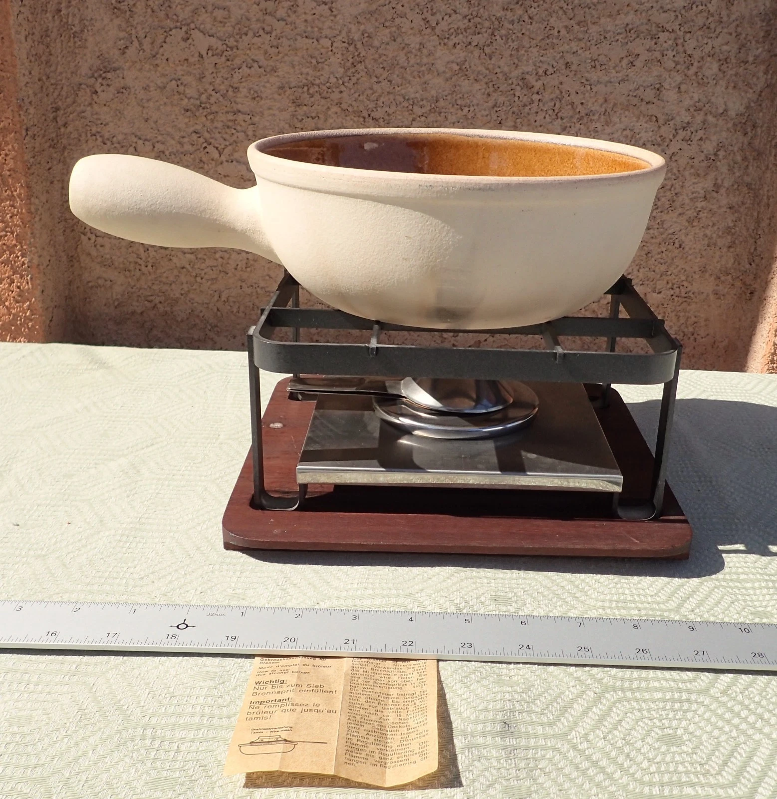 Vintage Landert 22 Fondue Pot with Alcohol Burner MCM