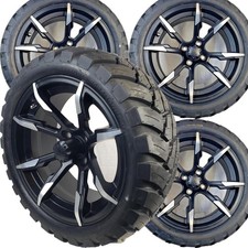 Set Of 4 Atlantis 15 Blk Machined Lifted Golf Cart Wheels On 23x10-15 Mt Tires Set Of 4 Atlantis 15 Blk Machined Lifted Golf Cart Wheels On 23x10-15 Mt Tires