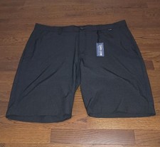 NEW Travis Mathew Beck Shorts Mens 42 Black Golf Performance Casual 10" Inseam
