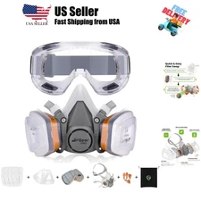 Reusable Respirator Mask with A1P2 Filters | Anti-Gas, Anti-Dust | Gas Mask I...