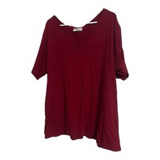 Zenana Plain Short Sleeve T Shirt V-Neck Top Stretch Cotton Tee Women Loose Fit