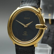  ◆Exc+5◆ Vintage GUCCI 3600 Quartz Black Dial Gold Bezel 30mm Unisex Watch