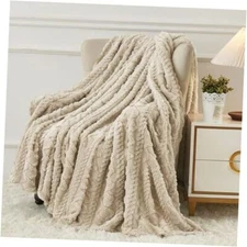  Fleece Throw Blanket - Cozy Soft Lightweight Fuzzy Throw Throw(50×60in) Khaki