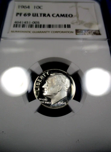 1964 DIME TOP POP 269/0 PR69 MT EVEREST ULTRA CAMEO SECURED WITH NGC/TV PQ+