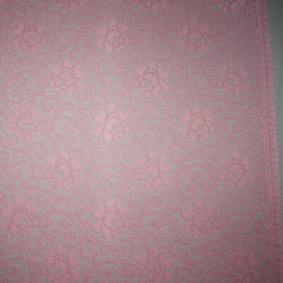 Solstiss double border pink lace fabric French lace cotton blend