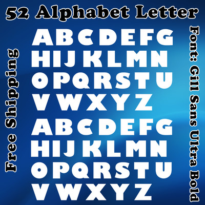 Alphabet Letter Decals Sticker Window Door Car Decal Font Gill Sans Ultra  Bold | eBay