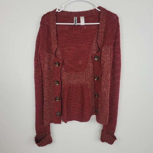 cardigan sweater rust size 