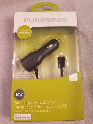 OEM PureGear Premium Lightening Car Charger With USB Port for  