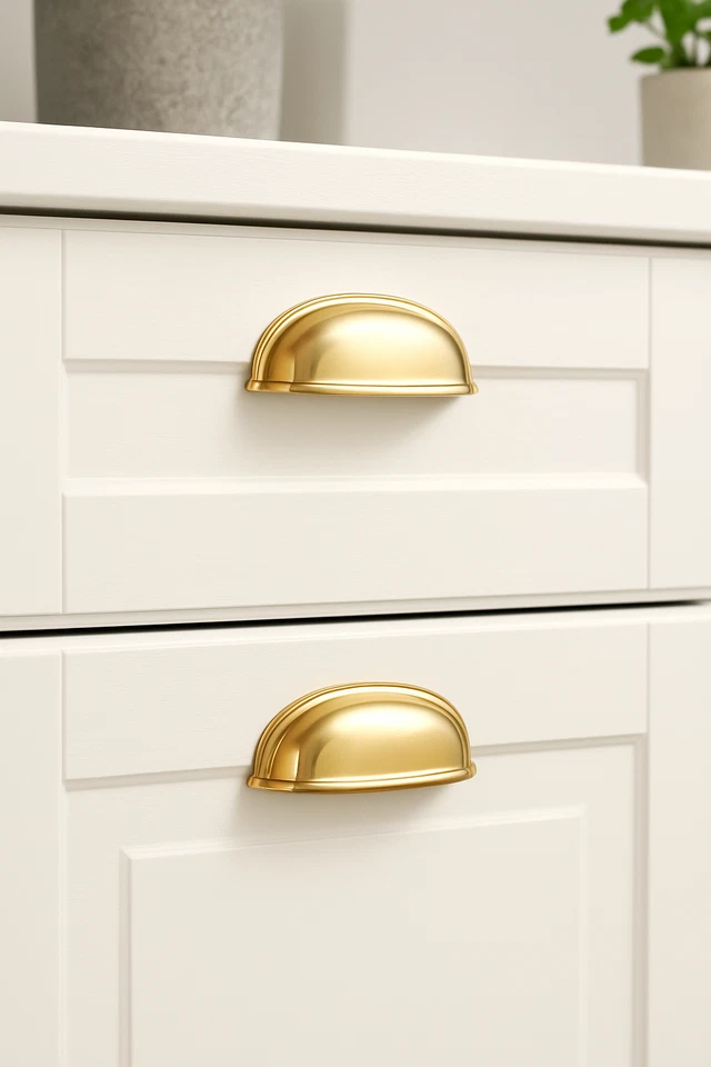 IKEA ENERYDA Armario de Taza Tirador Latón Color Manija 3 1/2" Cajón Herrajes Nuevo Foto 2 de 2