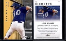 Bo Bichette 2018 Leaf Rookie Serial #d /25 Toronto Blue Jays Card# R-04. rookie card picture