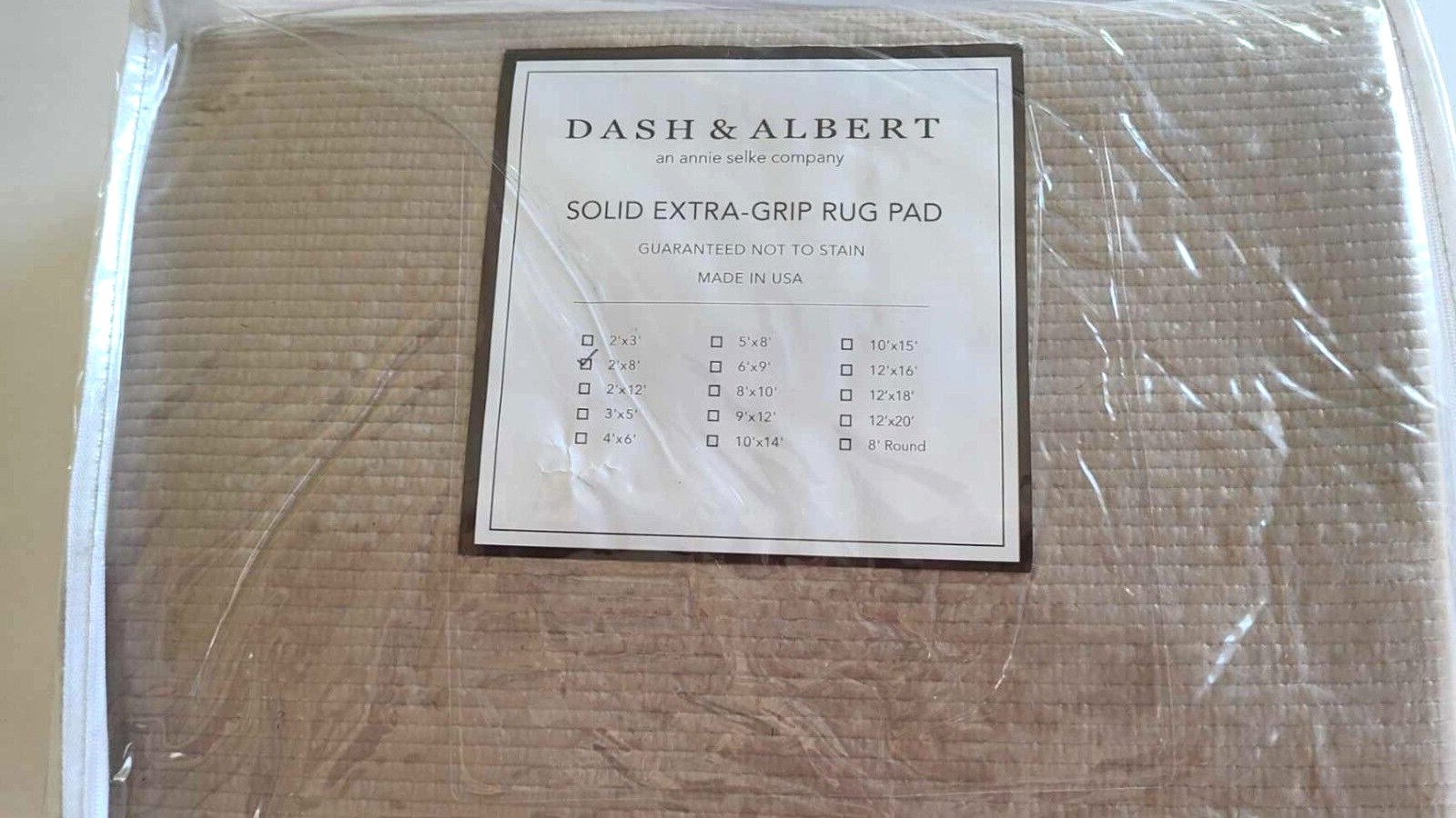 NIP DASH & ALBERT SOLID EXTRAGRIP RUG PAD 2' X 8' (24" X 96") eBay