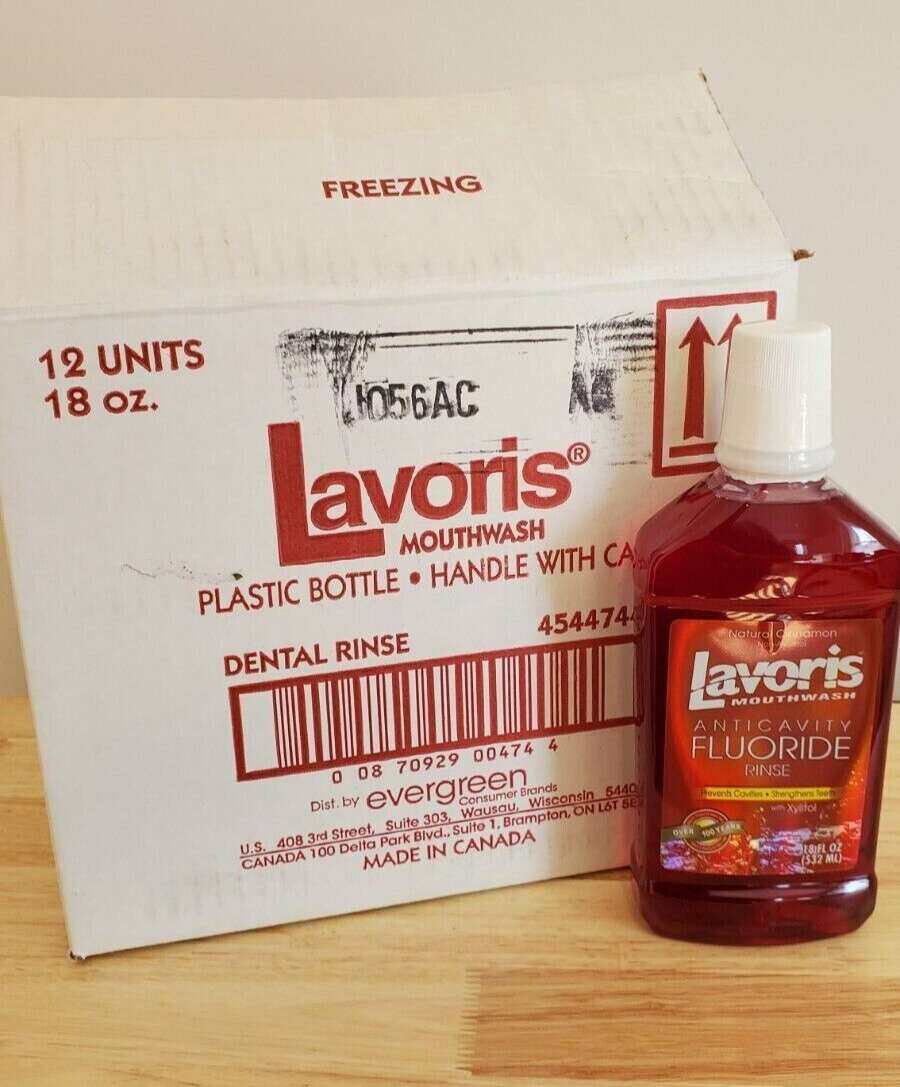 Lavoris Cinnamon Mouthwash Anticavity Fluoride Rinse With Xylitol 18 FL Oz HTF for sale online