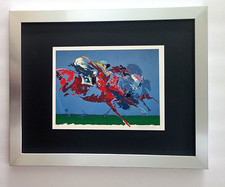 LeRoy Neiman “The Race” Framed Art Print, Signed Vintage Pop Art, Wall Decor