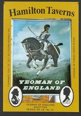 Matchbox Label Hamilton Taverns Pub Yeoman of England Wootton MH190