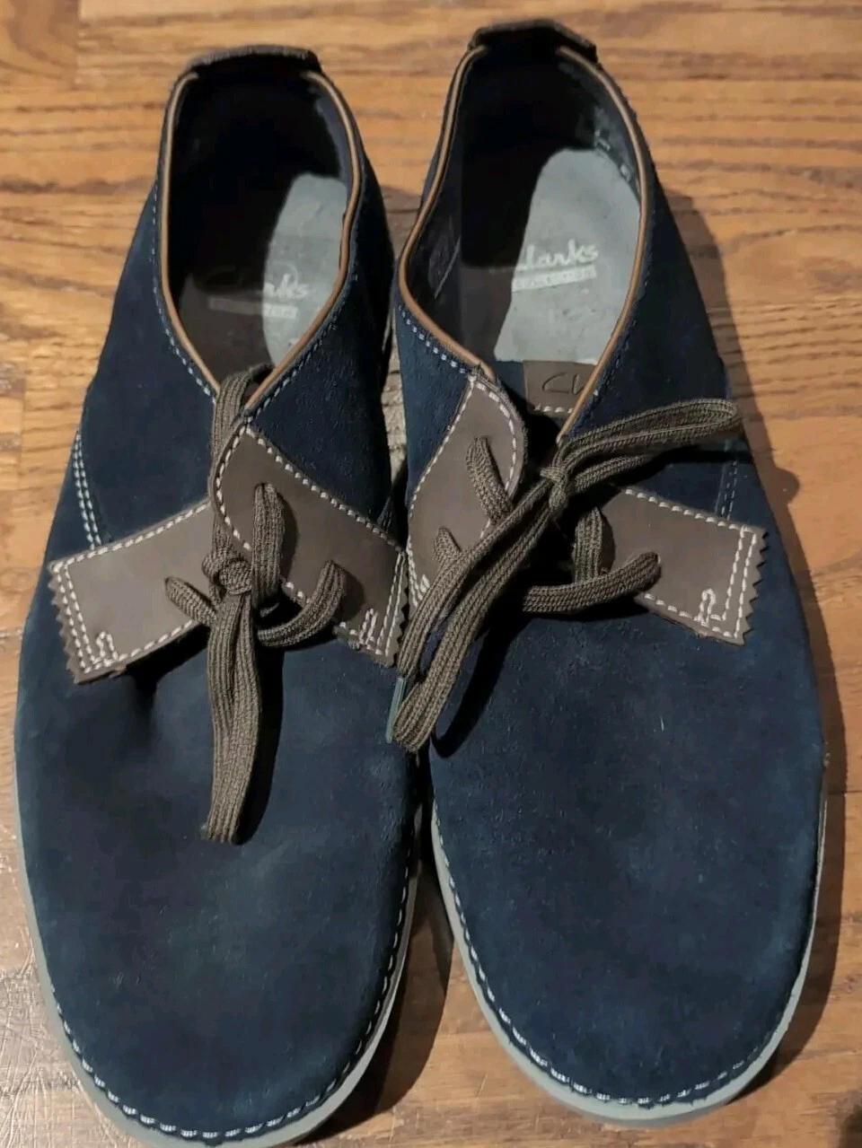 Scarpe Clarks uomo 10 blu scamosciato Neelix Vibe casual 2 occhielli sneakers stringate