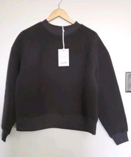 Everlane small NEW womens blackfaux fleece sweatshirt