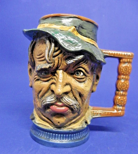 Capodimonte Mug Man’s Face Vintage Made In Italy S. Orvis  Signed 6.5" Tall
