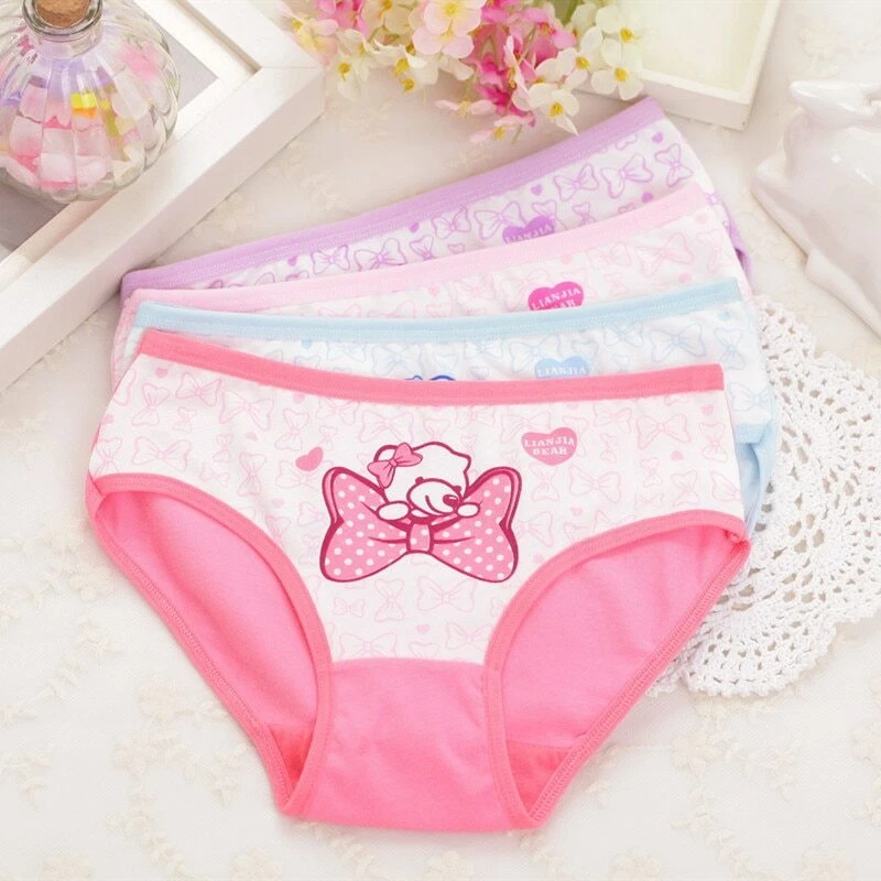 Independencia Milagroso desempleo 4P Ropa Interior Para Niñas Ninas Panties Pantaletas De Algodon Bragas  CalzoneS | eBay