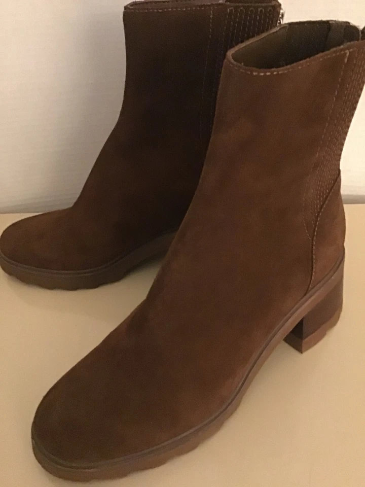 Dolce Vita women brown suede platform Chelsea heel boots Size 9 Euro 40 - Image 4 of 4