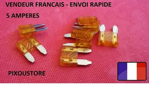 Lot of 5 Mini Fuses 5 Amp 5A Car Motorcycle Scooter Automobile Car 16x11mm