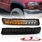 Smoked LED DRL Signal Replacement Bumper Lights For 1999-2006 GMC Sierra / Yukon