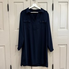 Banana Republic Navy Blue Long Sleeve Shift Dress - Large