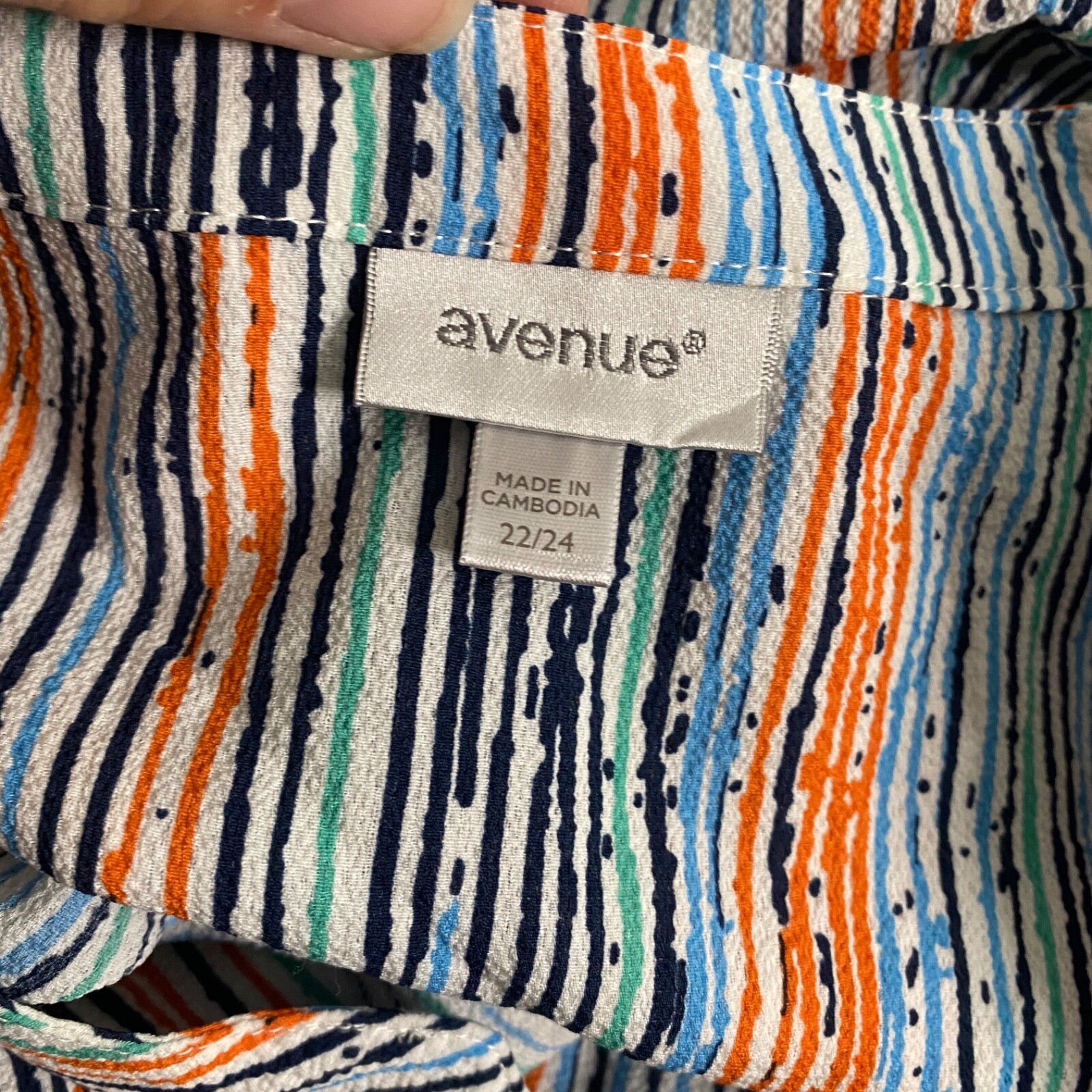 Avenue Blousse Shirt Top Tunic Women Plus Size 22/24 (2X) White Colorful Coastal image 8