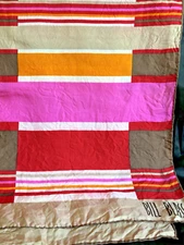 Vintage BILL BLASS Multicolor Colorblock Silk Scarf 15"x58" Long Scarf