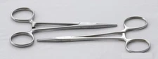 New 2pc Set 5" Straight Hemostat Forceps Locking Clamps Stainless STEEL