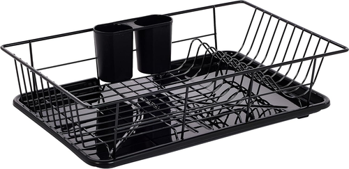 Tablero de drenaje para escurridor de platos y soporte para utensilios simple fácil de usar, 19" X 12" X 5", - Imagen 2 de 12
