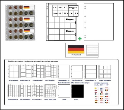 1 Leuchtturm 338425 MÜNZHÜLLEN EURO KURSMÜNZENSÄTZE + ZWL + Flaggen Deutschland