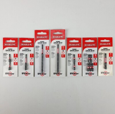 (Lot of 7) Diablo Torx Drive Bit T10 T15 T20 T27 T30 NEW 13 Bits