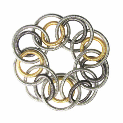 Download TRI COLOR DOUBLE RINGS PIANO WIRE BRACELET | eBay