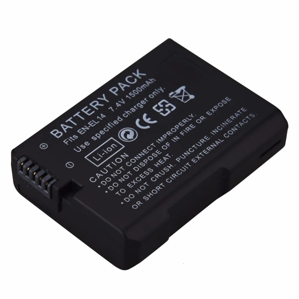 1500mah Battery for Nikon EN-EL14 14a Nikon D3500 D3400 D5300
