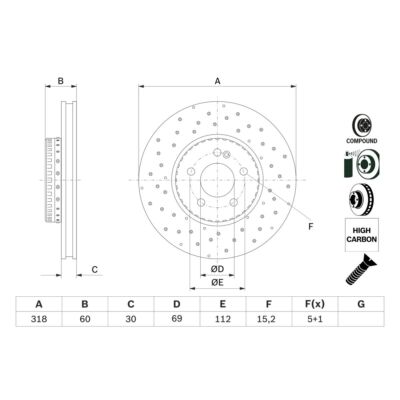 BREMSSCHEIBE DB P. W205/S205/C205 1.5-2.2 14-